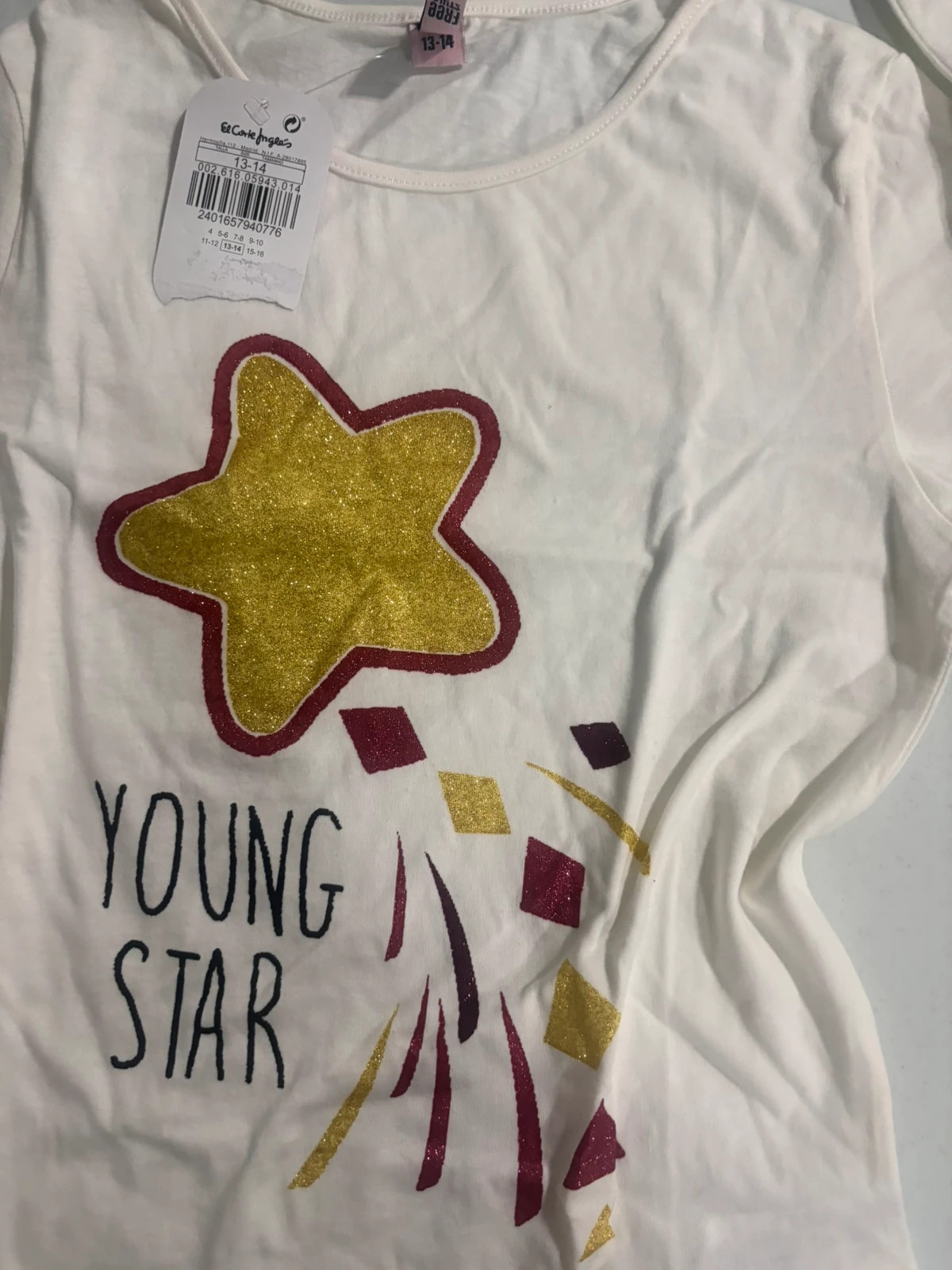Camiseta manga larga blanca estrella Free Style El Corte Ingles 13-14 / XS – Freestyle – taille 12 ans / 152 cm 2