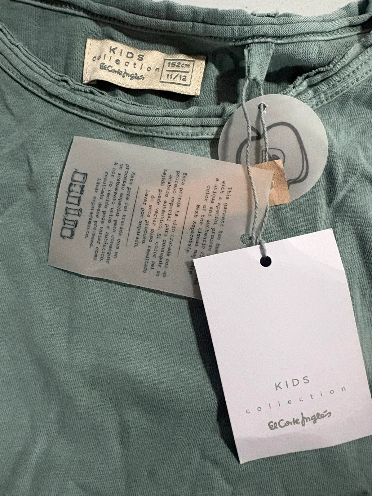 *camiseta verde el corte ingles nino 11 12 anos t-shirt tee t shirt green olive vert garcon 152cm – El Corte Inglés – taille 12 ans / 152 cm 4