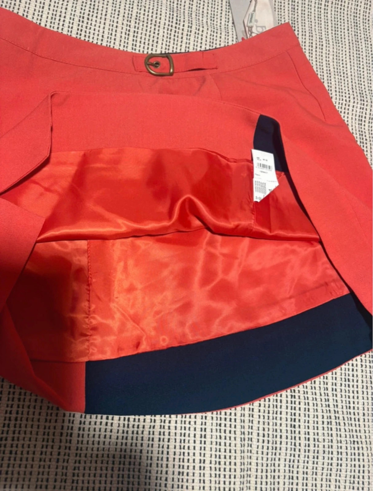 Falda corta mini Lavand M nueva etiqueta rojo coral hebilla – Lavand – taille M / 38 / 10 5
