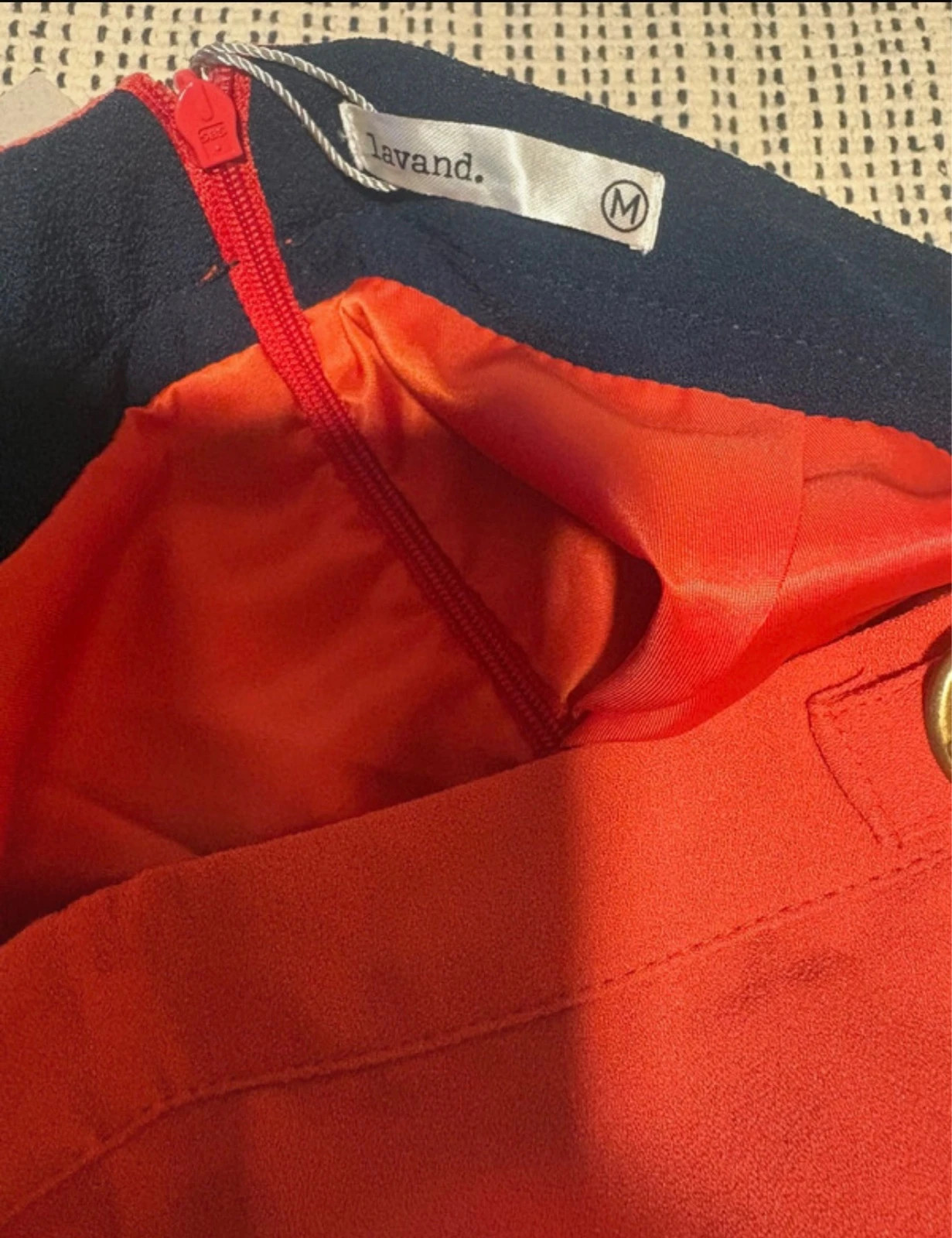 Falda corta mini Lavand M nueva etiqueta rojo coral hebilla – Lavand – taille M / 38 / 10 4