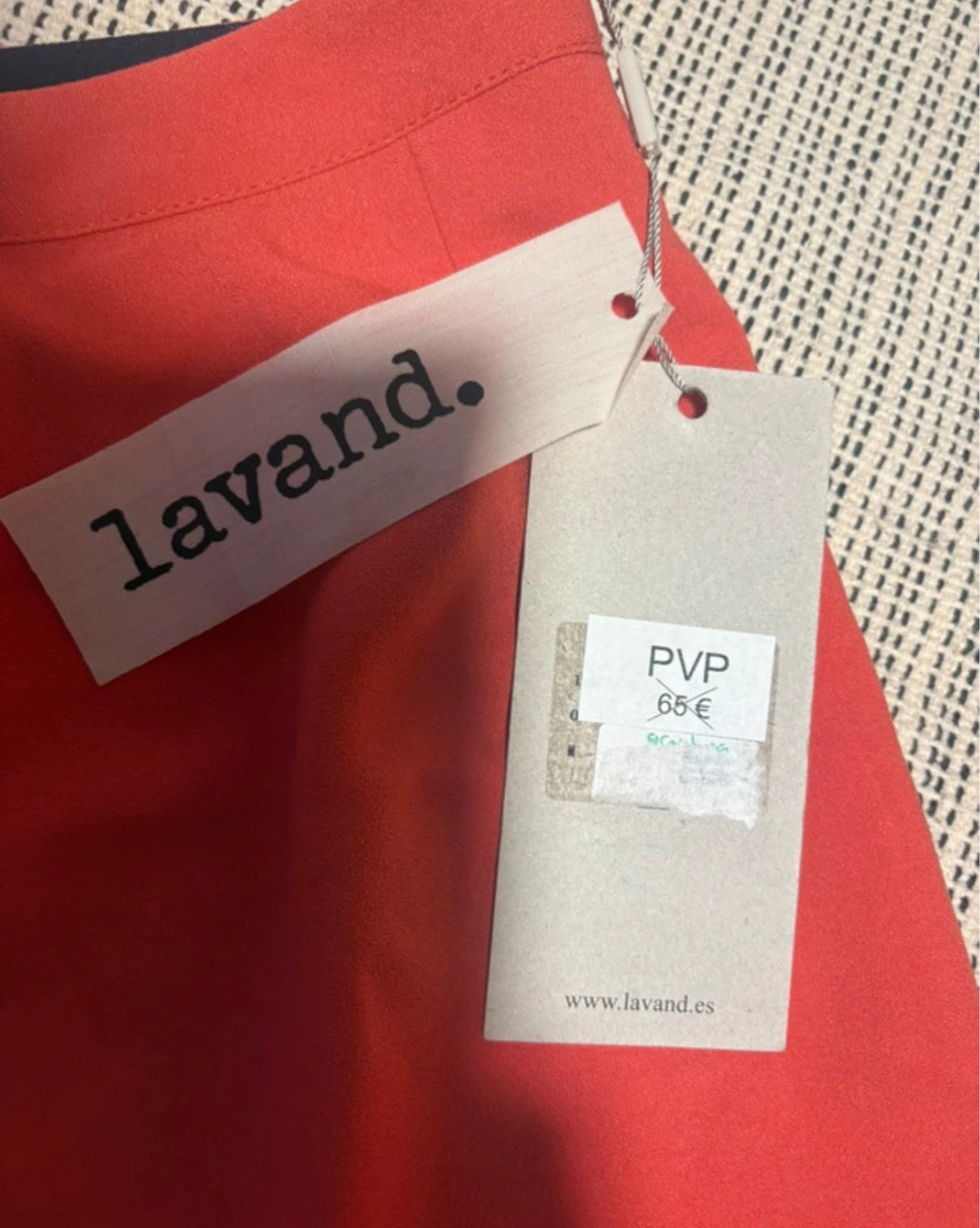 Falda corta mini Lavand M nueva etiqueta rojo coral hebilla – Lavand – taille M / 38 / 10 3