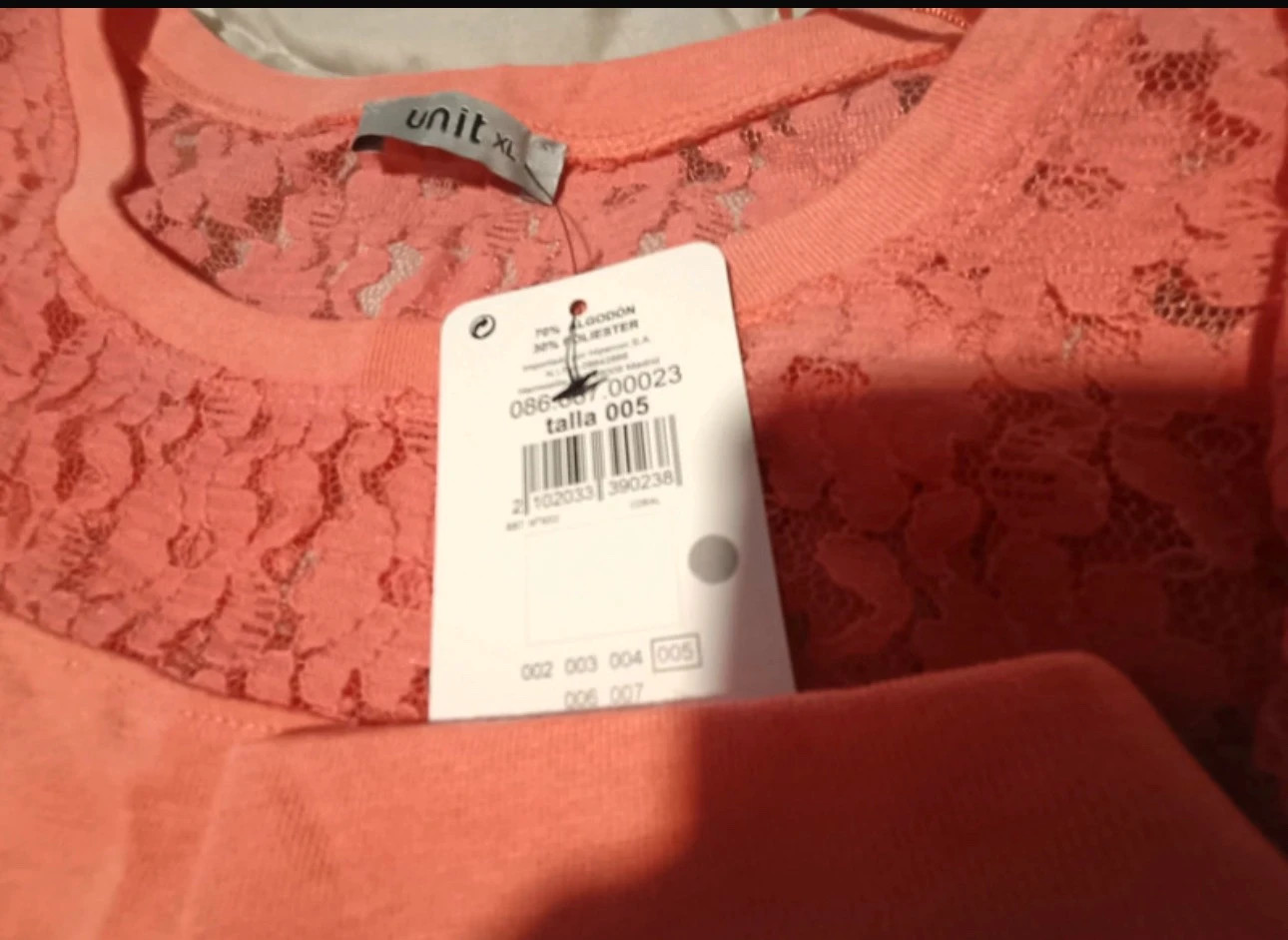 Blusa. O camiseta manga larga talla XL color naranja salmón – Unit – taille XL / 42 / 14 4