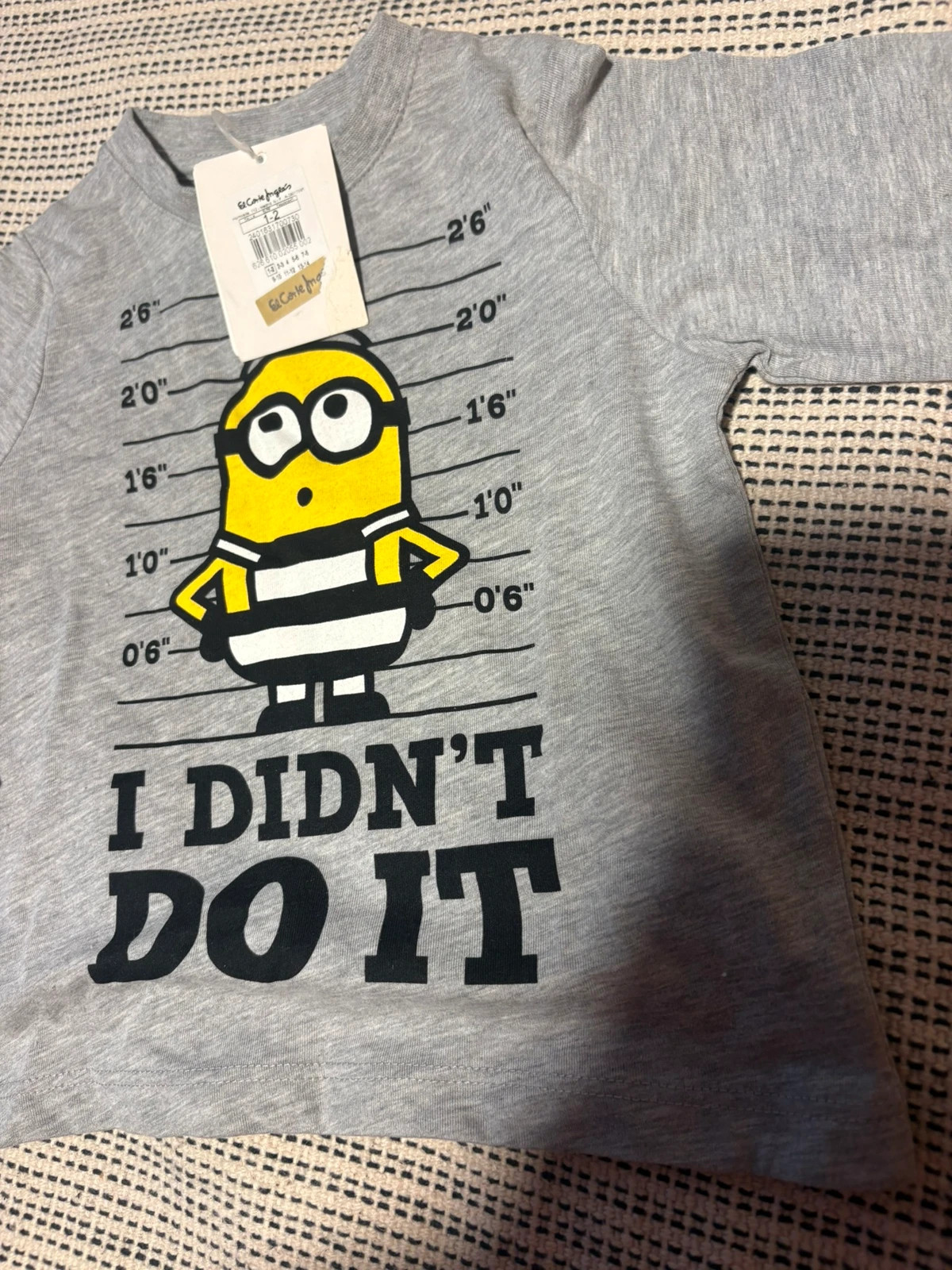 Camiseta gris talla 1-2 de minions – El Corte Inglés – taille 24-36 mois / 92 cm 2