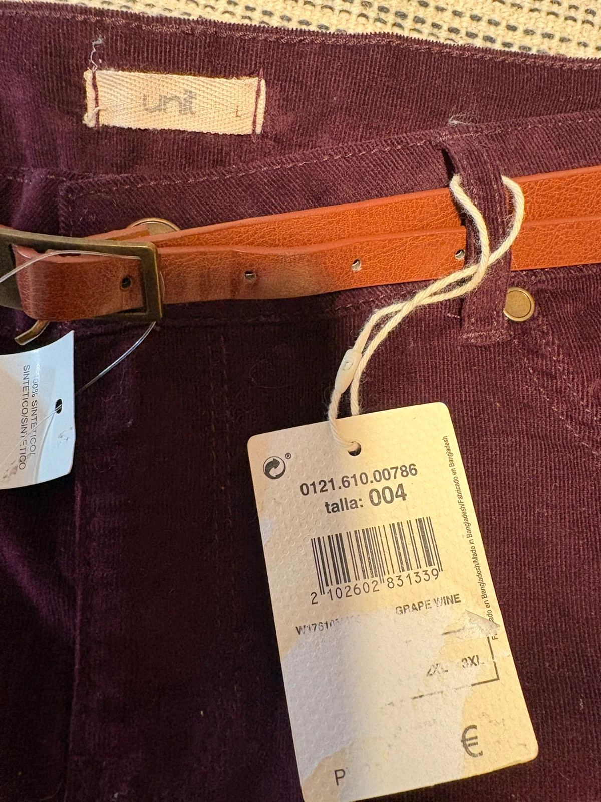 Falda burdeos de Unit en pana talla L – Unit – taille L / 40 / 12 4