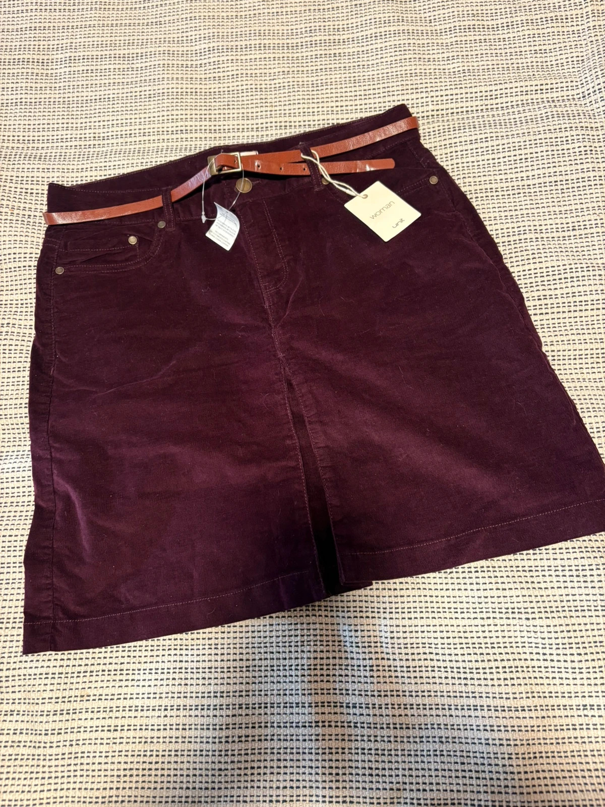 Falda burdeos de Unit en pana talla L – Unit – taille L / 40 / 12 2