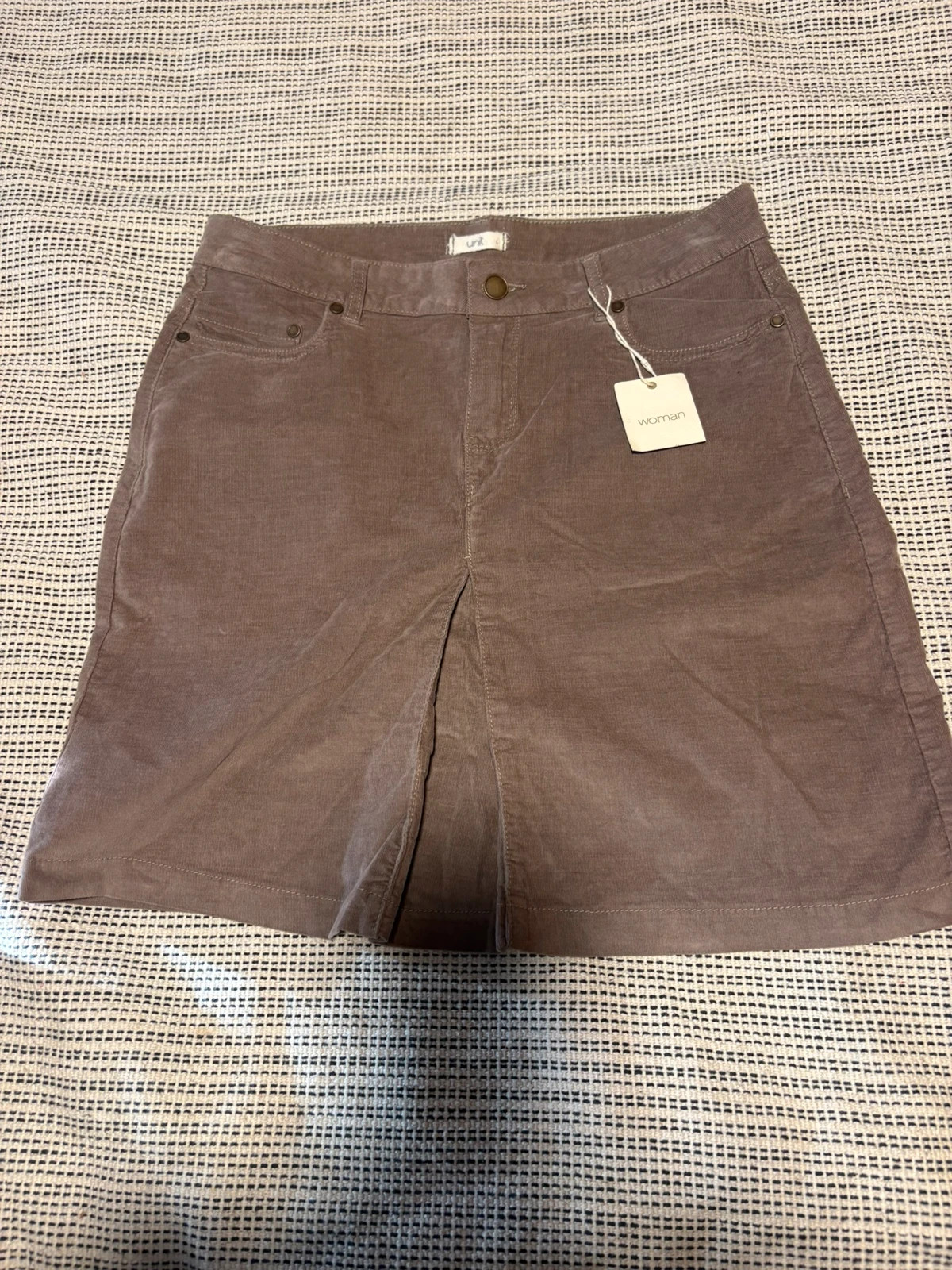 Falda beige de pana talla L