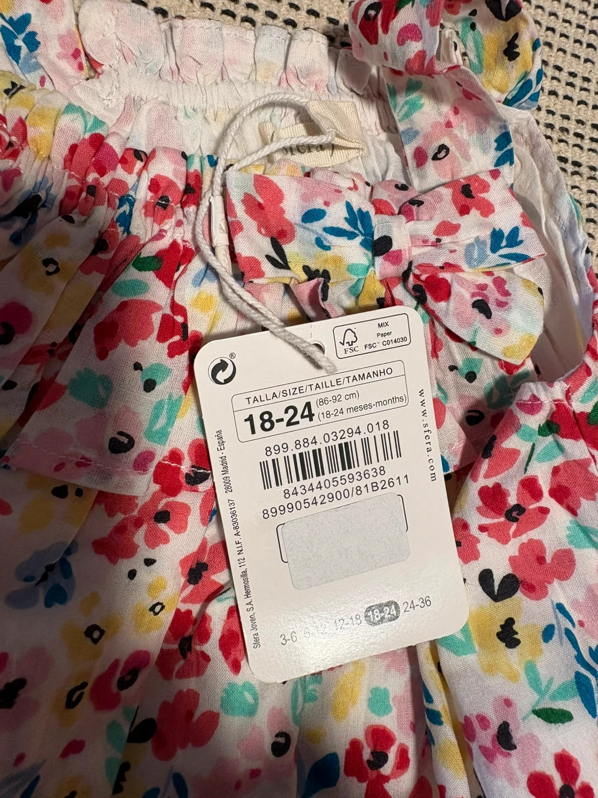vestido de bebé talla 18-24 meses marca Sfera estampado floral – Sfera – taille 18-24 mois / 86 cm 5