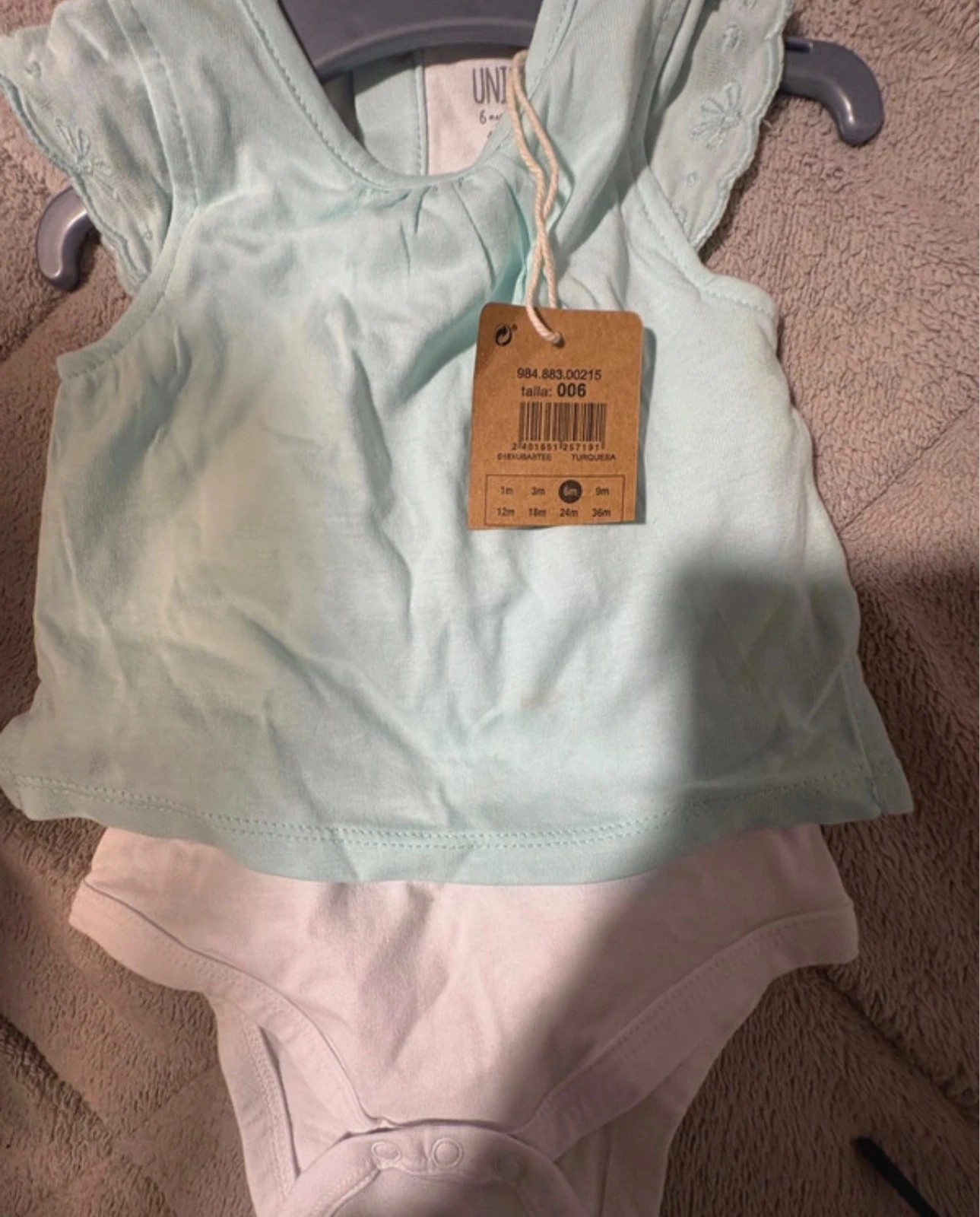 body de bebé con diseño simulado talla 6 meses