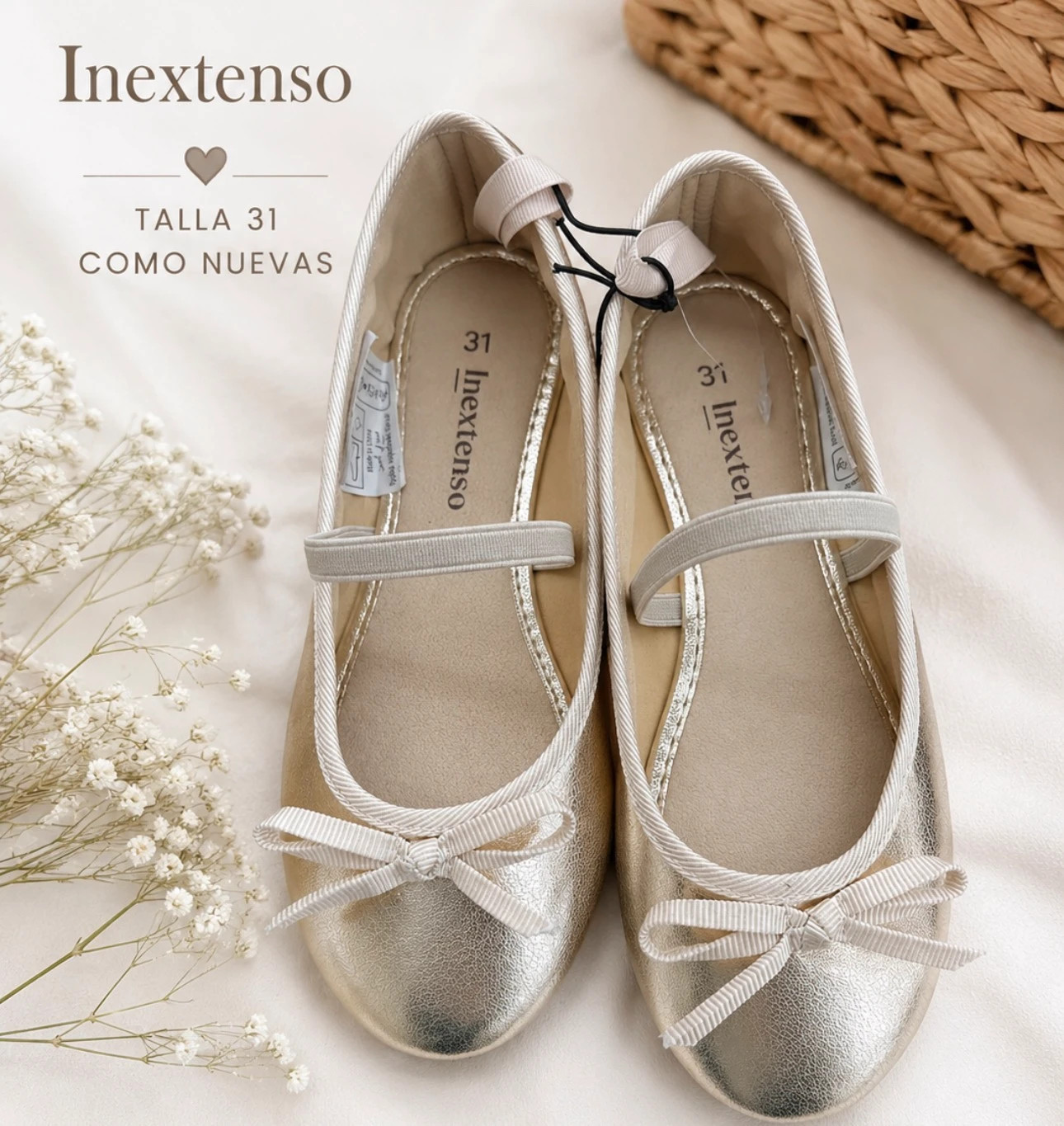 bailarinas doradas para niña talla 31 (amoib) – In Extenso – taille 31
