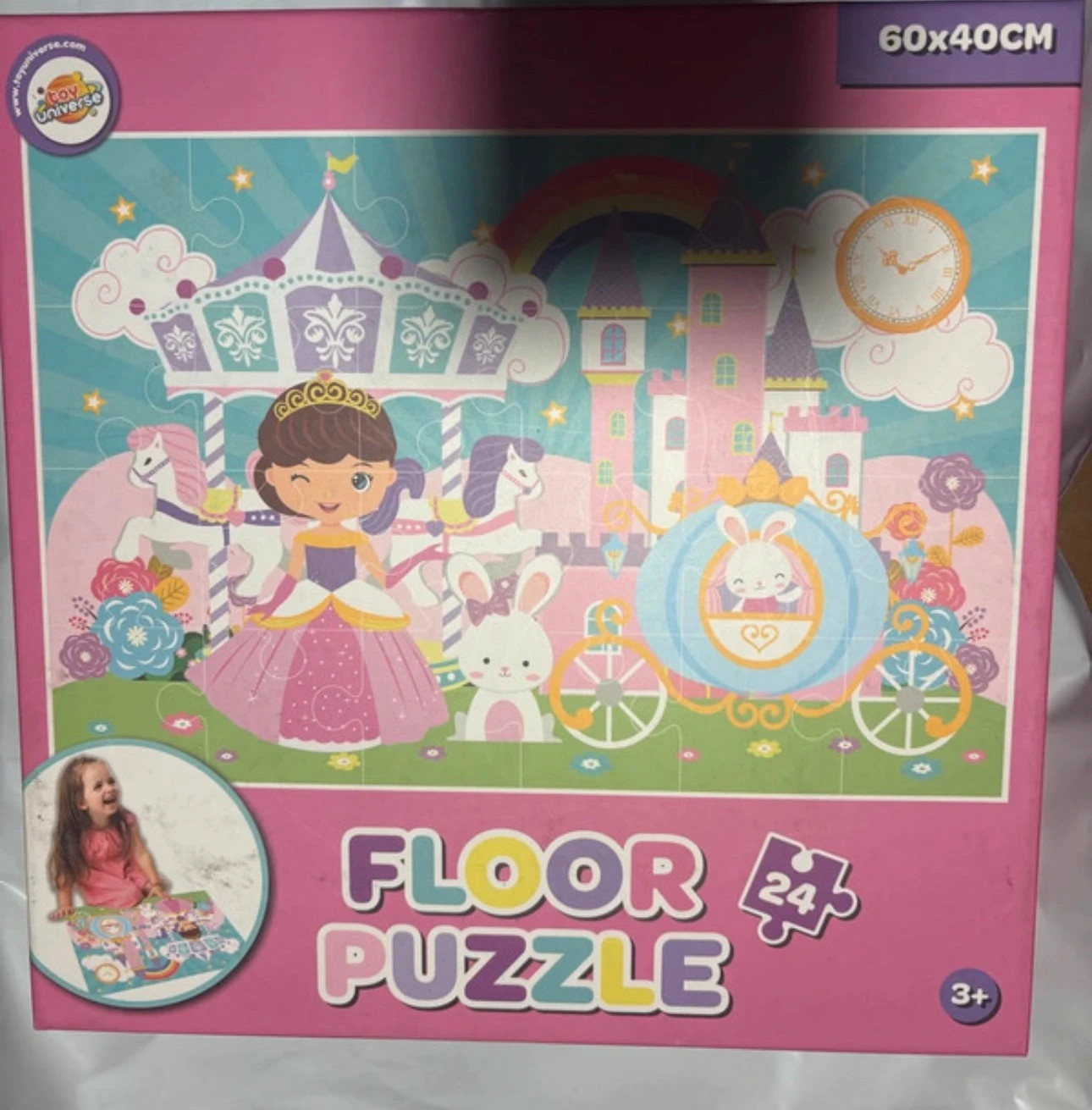 rompecabezas de piso Toy Universe con temática de unicornios y 24 piezas (amoi.act)