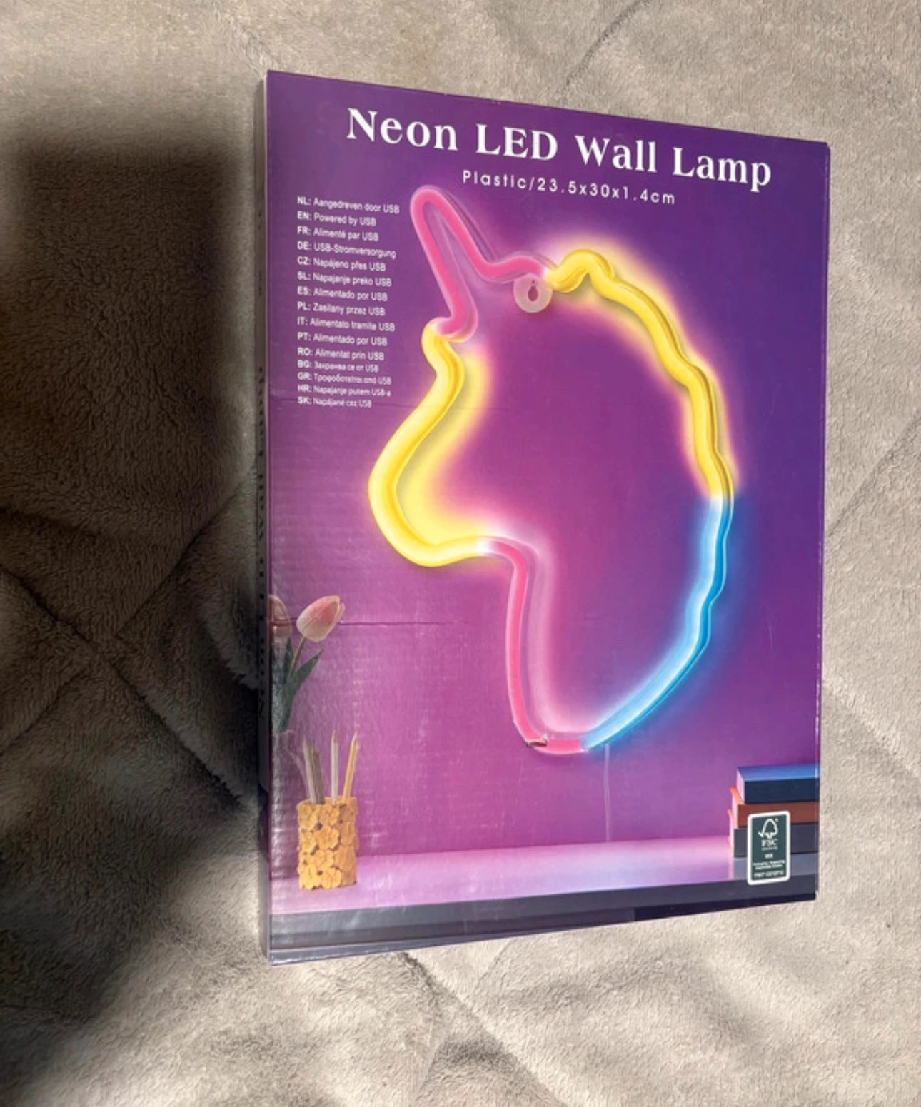 lámpara de pared neón LED de unicornio