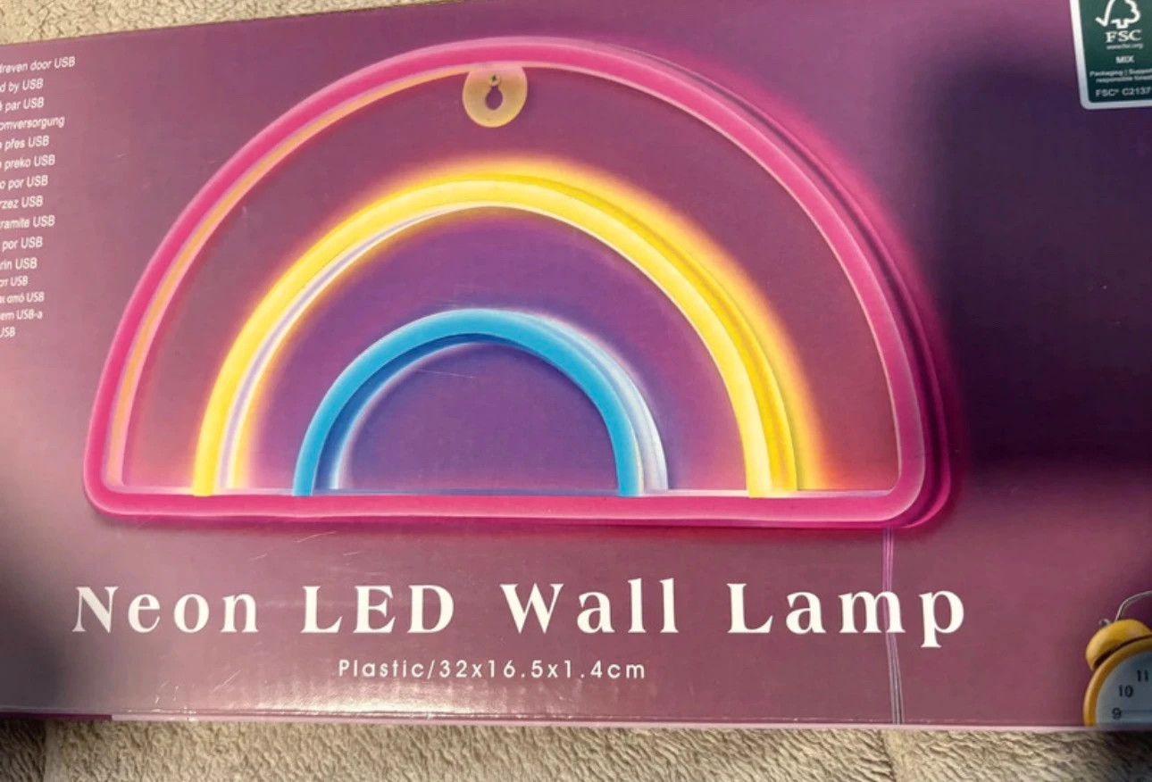 *Lámpara de Pared LED Neón Arcoíris USB / Neon Wall Light Rainbow / Lampe Enseigne – Action 4