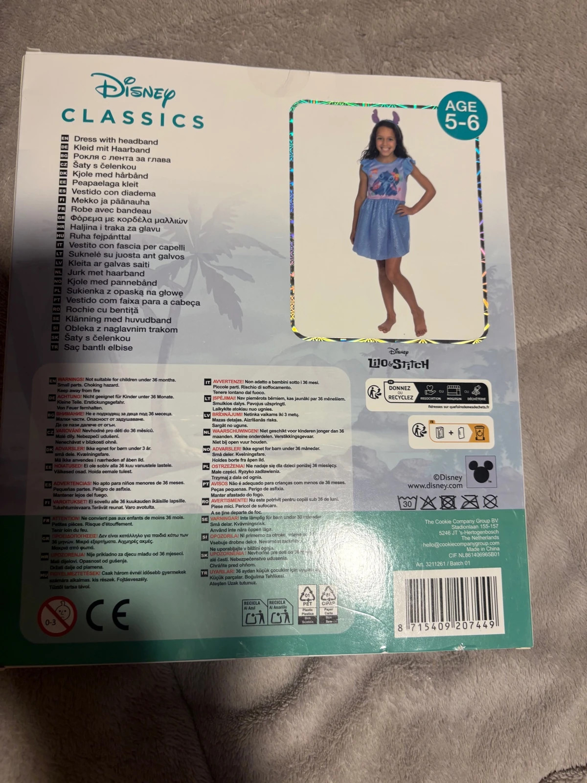 Vestido y diadema de Disney Classics con temática de Stitch para niñas de 5 a 6 años (amoi.act) – Disney – taille 5 ans / 110 cm 4