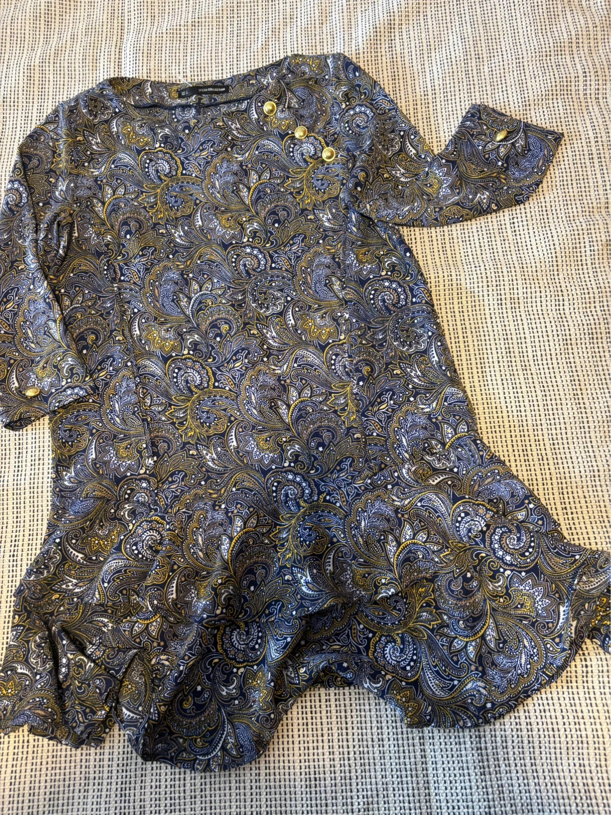 vestido de la marca Sfera Collection tonos azules talla S (amoi)