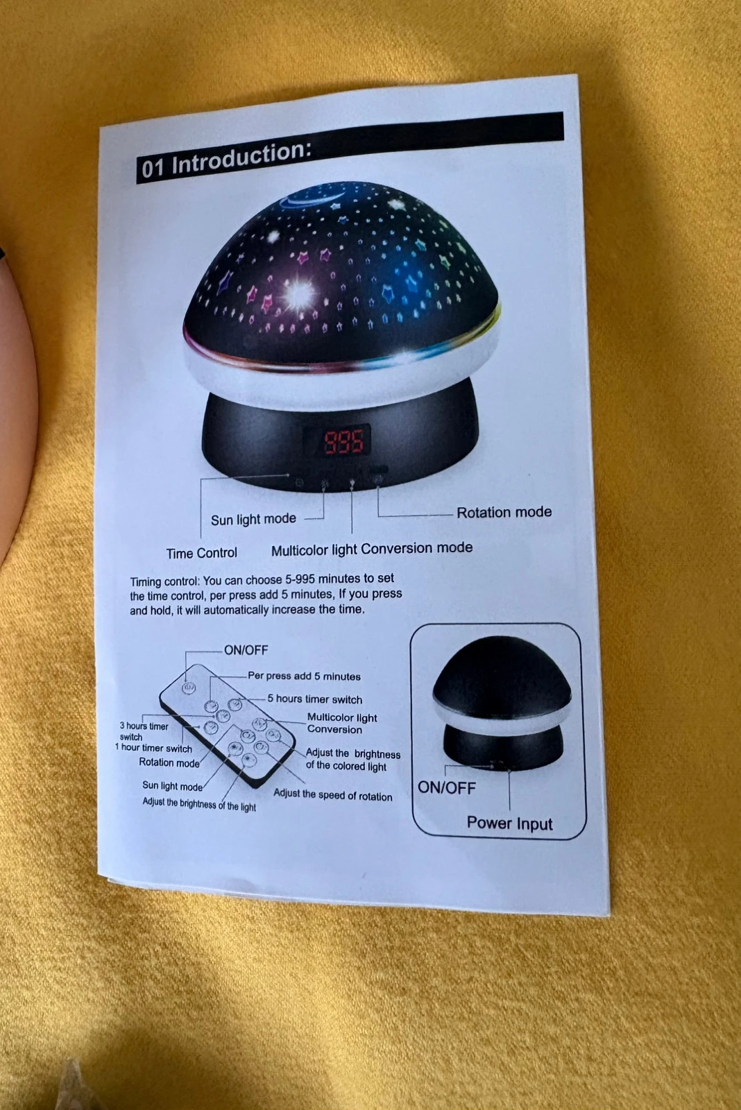 proyector de estrellas rosa con forma de hongo (amoi.h) – starlamp 5