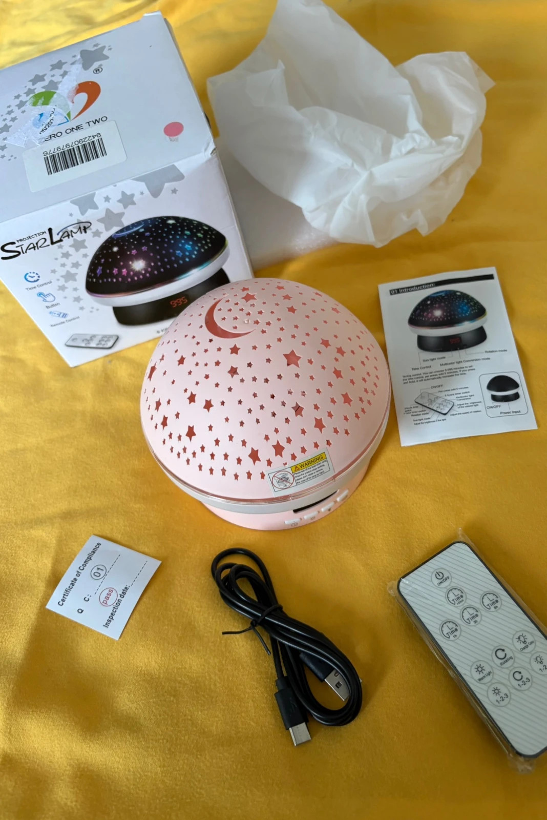 proyector de estrellas rosa con forma de hongo (amoi.h) – starlamp 2