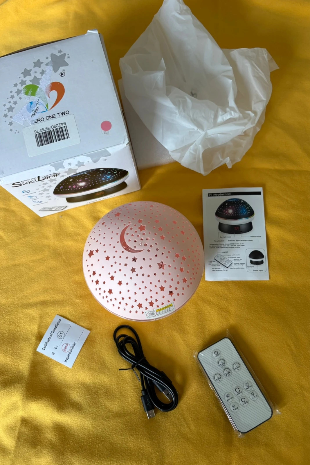 proyector de estrellas rosa con forma de hongo (amoi.h) – starlamp