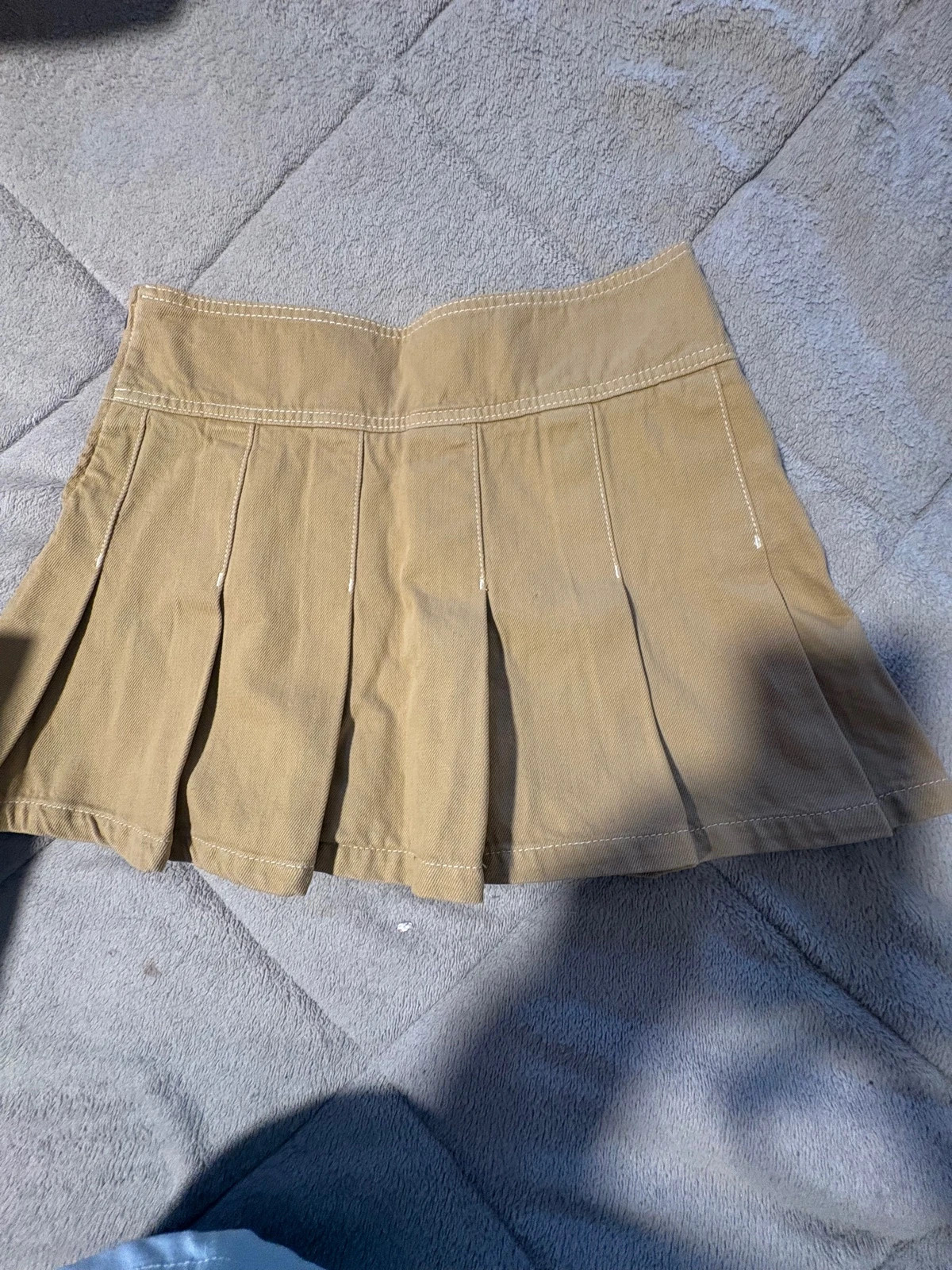 Faldita talla S corta tela vaquera beige (amoi.d)
