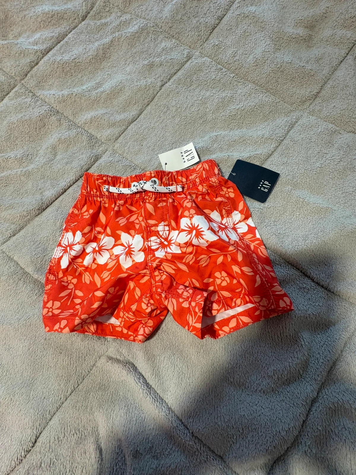 Bañador naranja estampado floral bebé 6/12 meses (amoi)