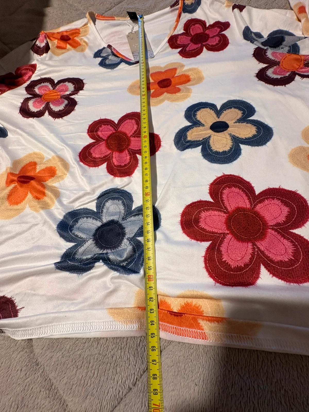 Camiseta manga larga cuello V estampado floral 2XL (amoi) – Emery Rose – taille XXL / 44 / 16 5