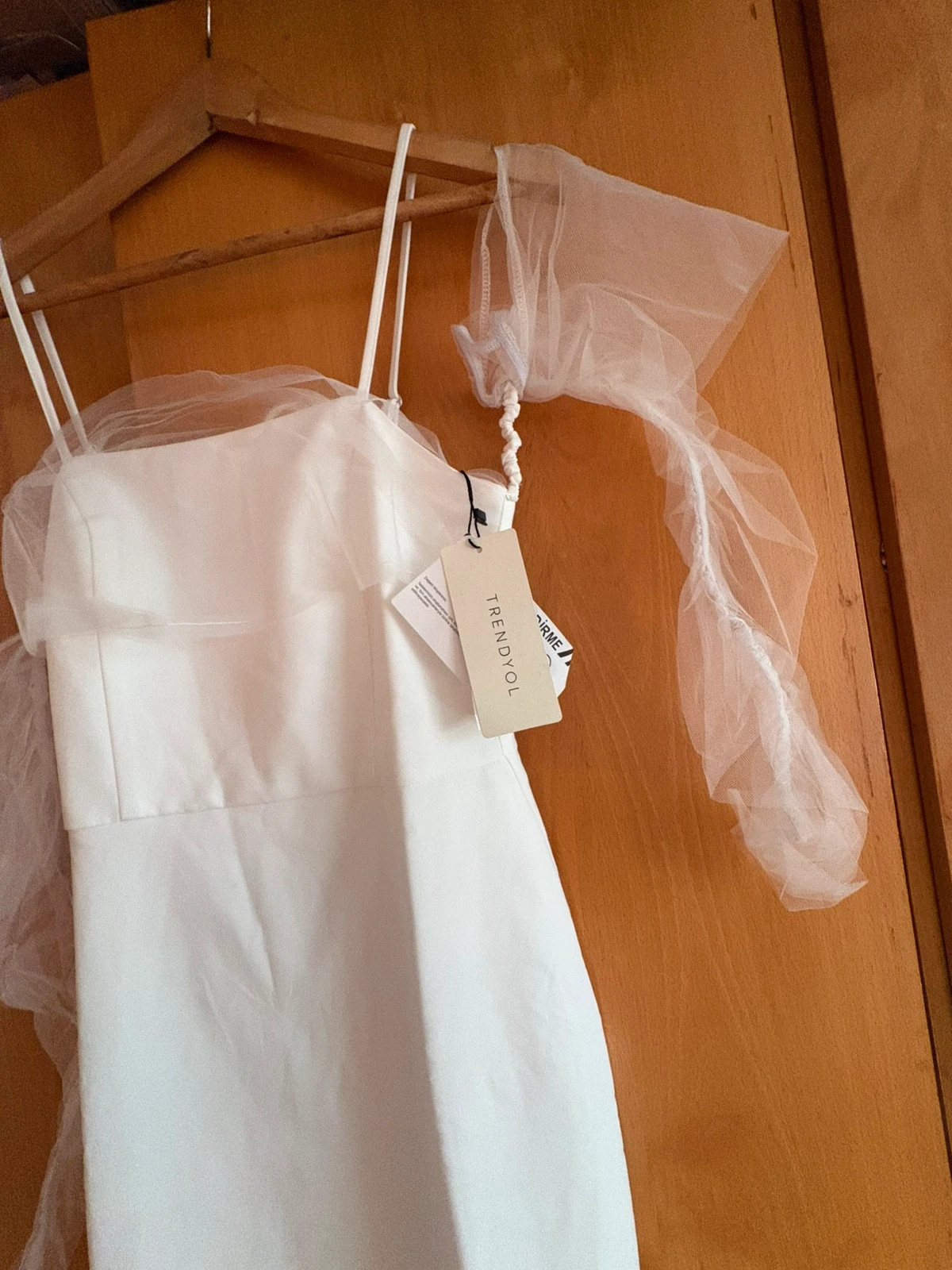 Vestido Blanco Tulle Trendyol Novedad Talla S / 36 / 38 FR - Novia / Preboda / Fiesta (amoif) – Trendyol – taille S / 36 / 8 2