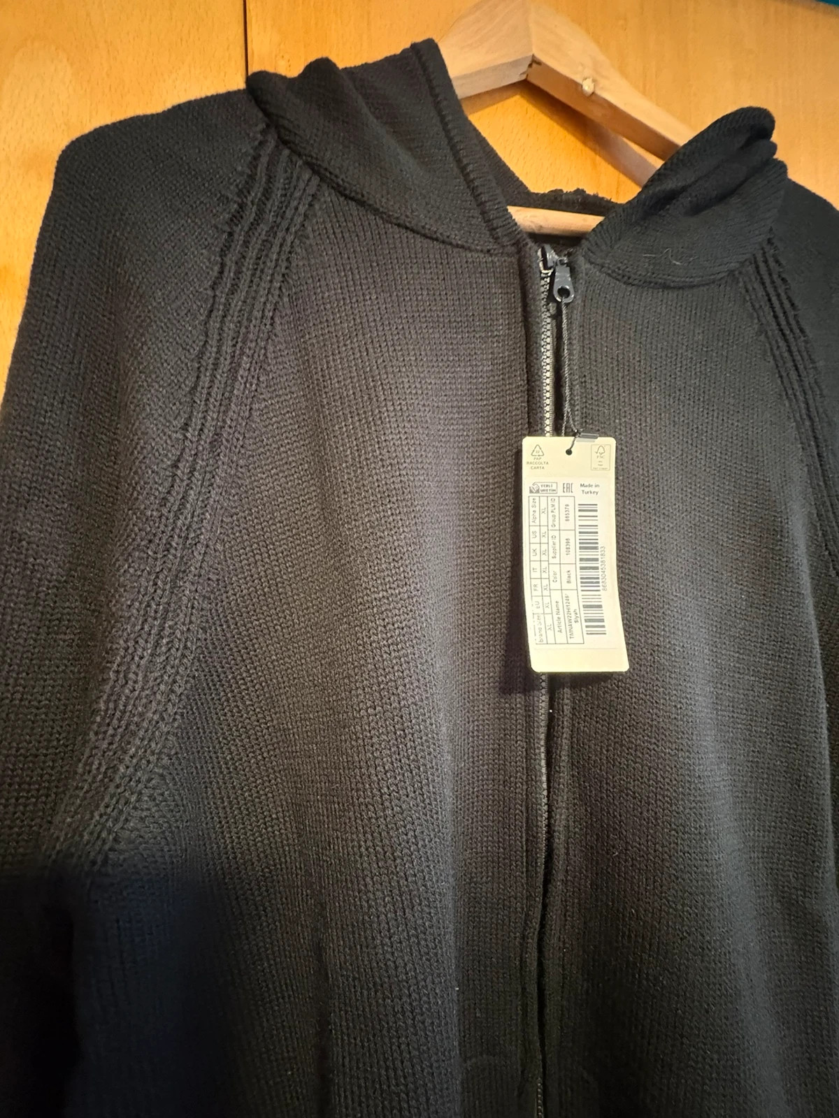 * Chaqueta Punto Hombre Negra con Capucha DeFacto XL Nueva / Cardigan Hooded (f) – Defacto – taille XL 2