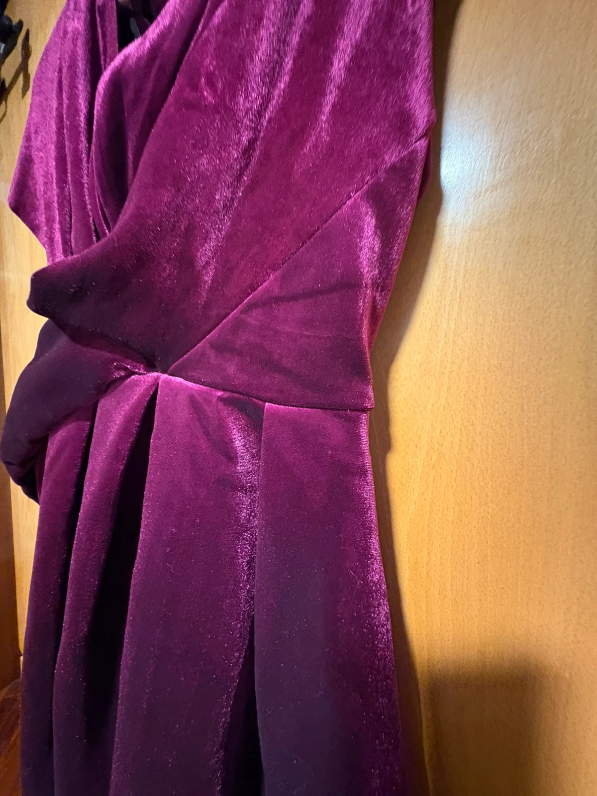 vestido talla 36 de terciopelo color magenta con escote drapeado de ASOS Design (aml.h) – ASOS Design – taille S / 36 / 8 4
