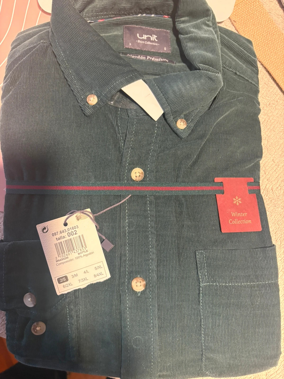 Camisa verde oscuro manga larga talla 2/S amoi(a)