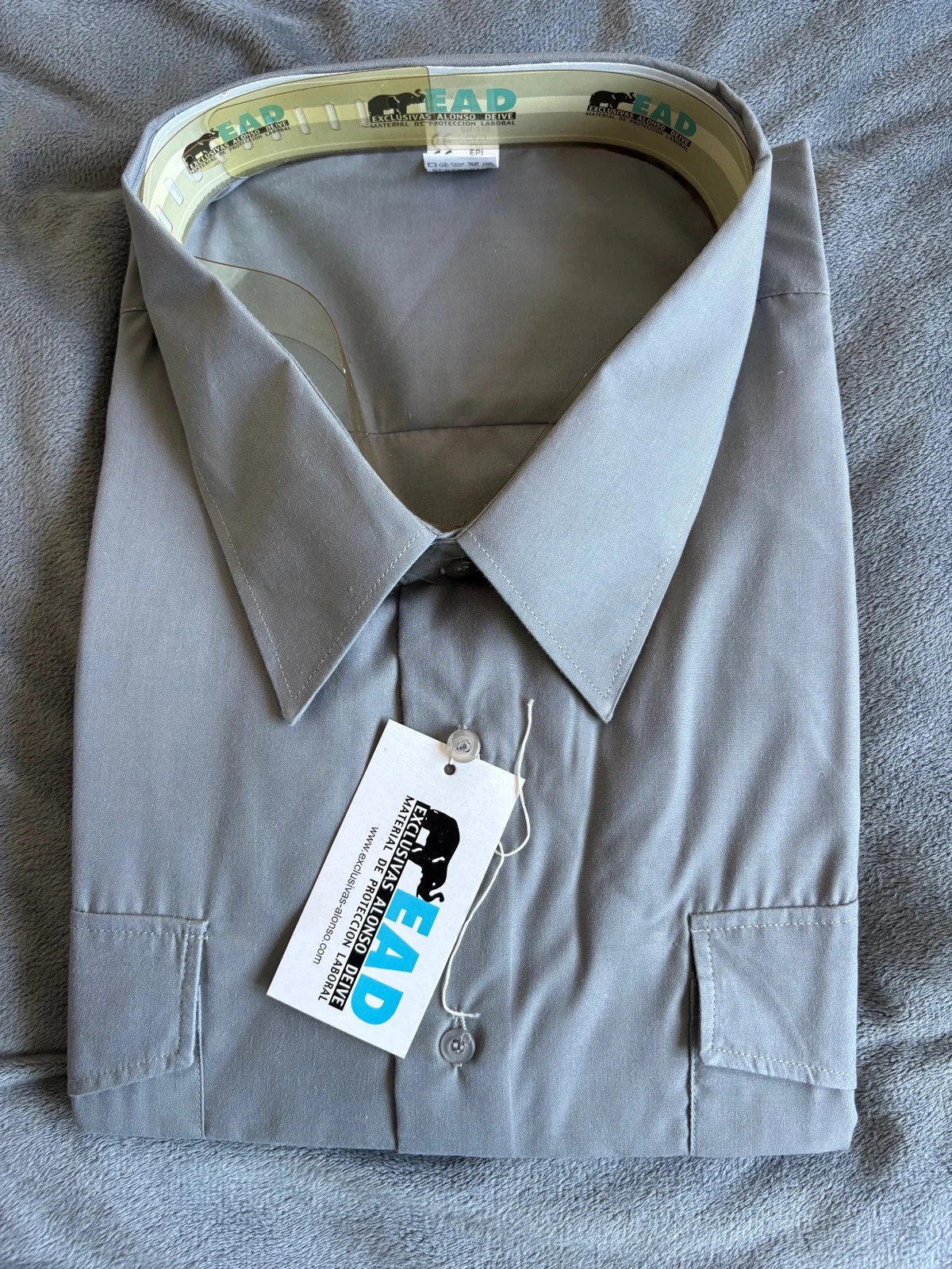 Camisa gris manga larga talla grande (amoi)