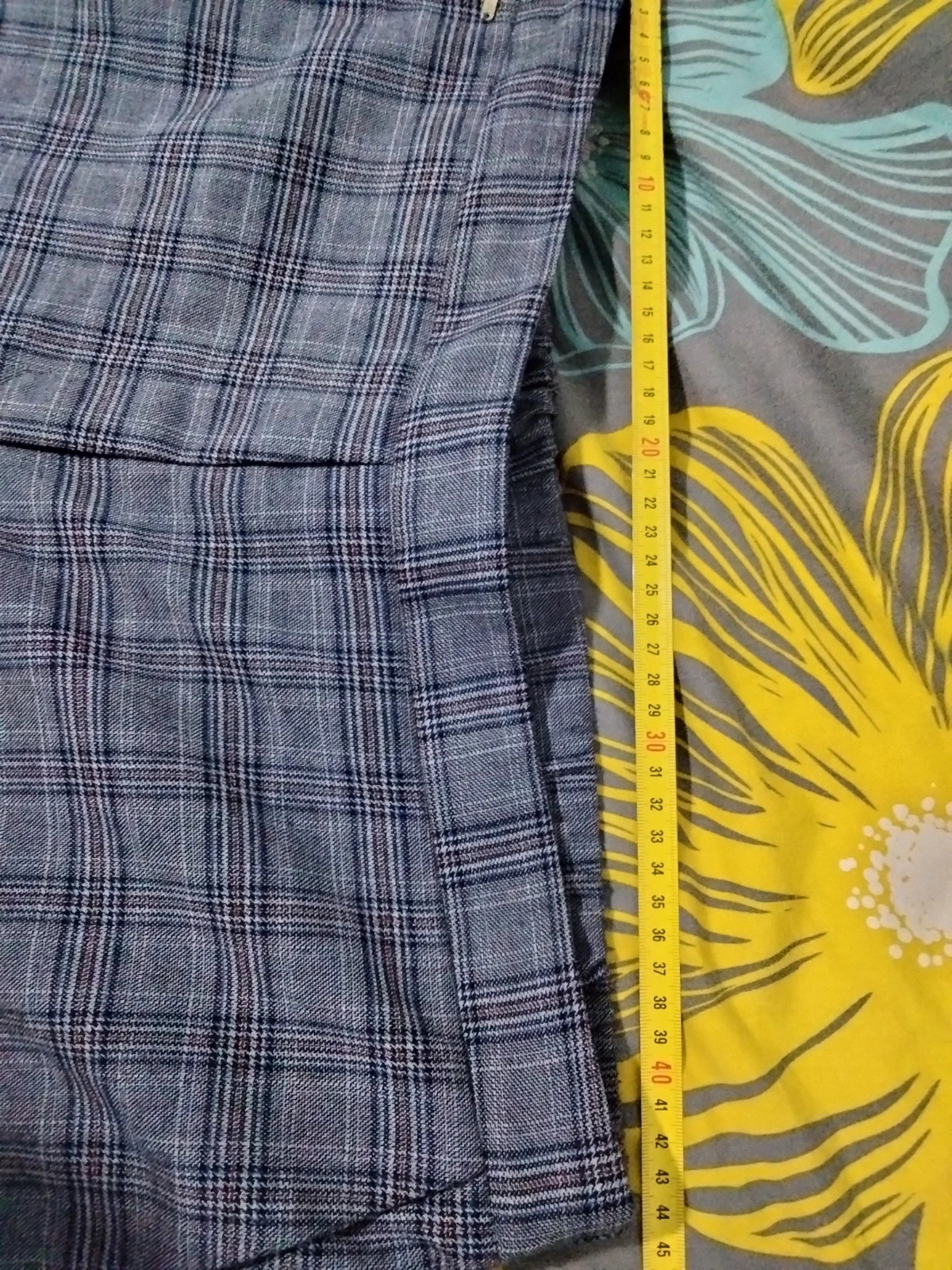 Pantalón a cuadros azul grisáceo Cortefiel talla XL – Cortefiel – taille XL / 42 / 14 5