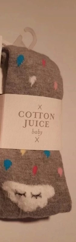 Une paire de collants gris décor nuage et gouttes de pluie 12-24 mois (amsl) – COTTON JUICE – taille 12-18 mois / 80 cm 4