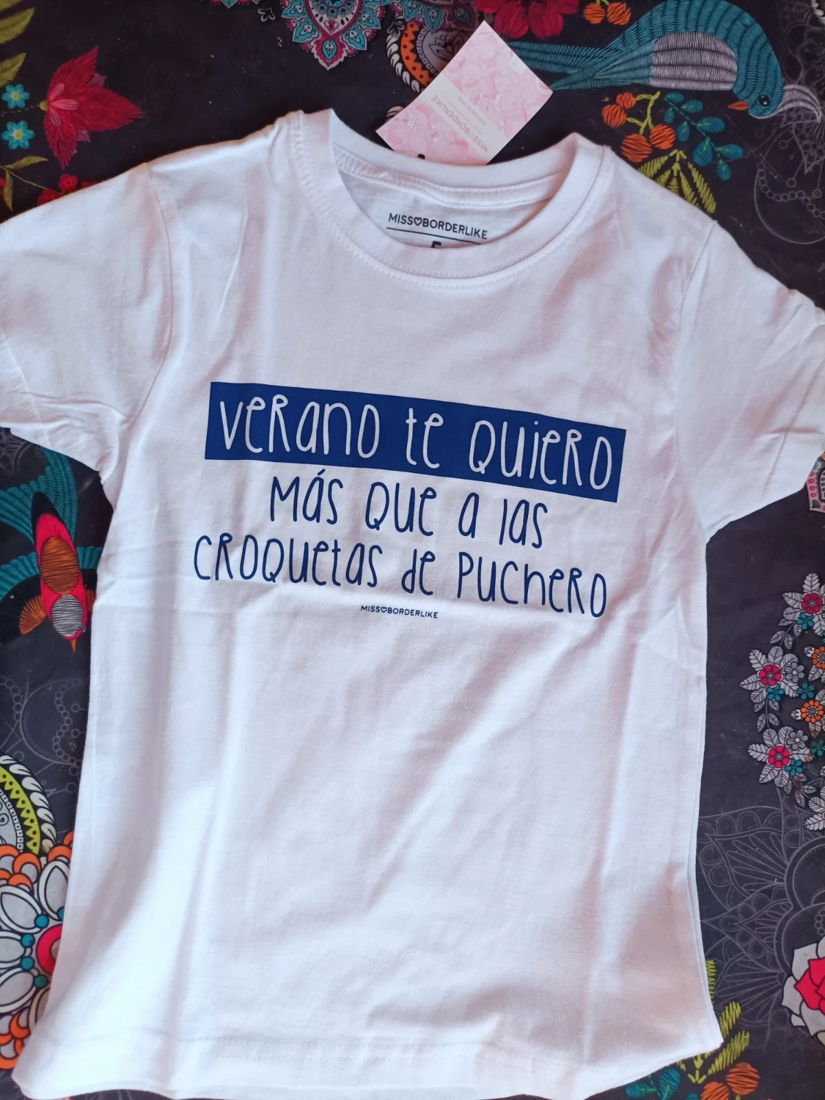 Camiseta blanca con mensaje talla 5 (amsl)