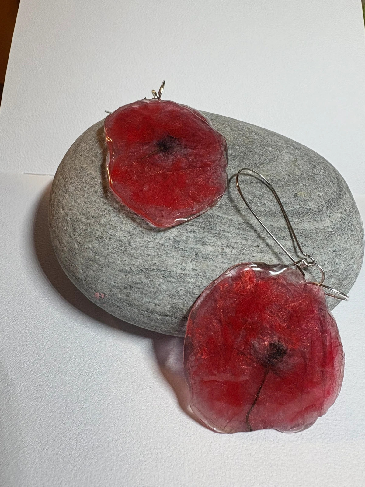 Pendientes flor natural de amapola la fragilidad de un instante eterno. (amoi) – Hecho a Mano 2