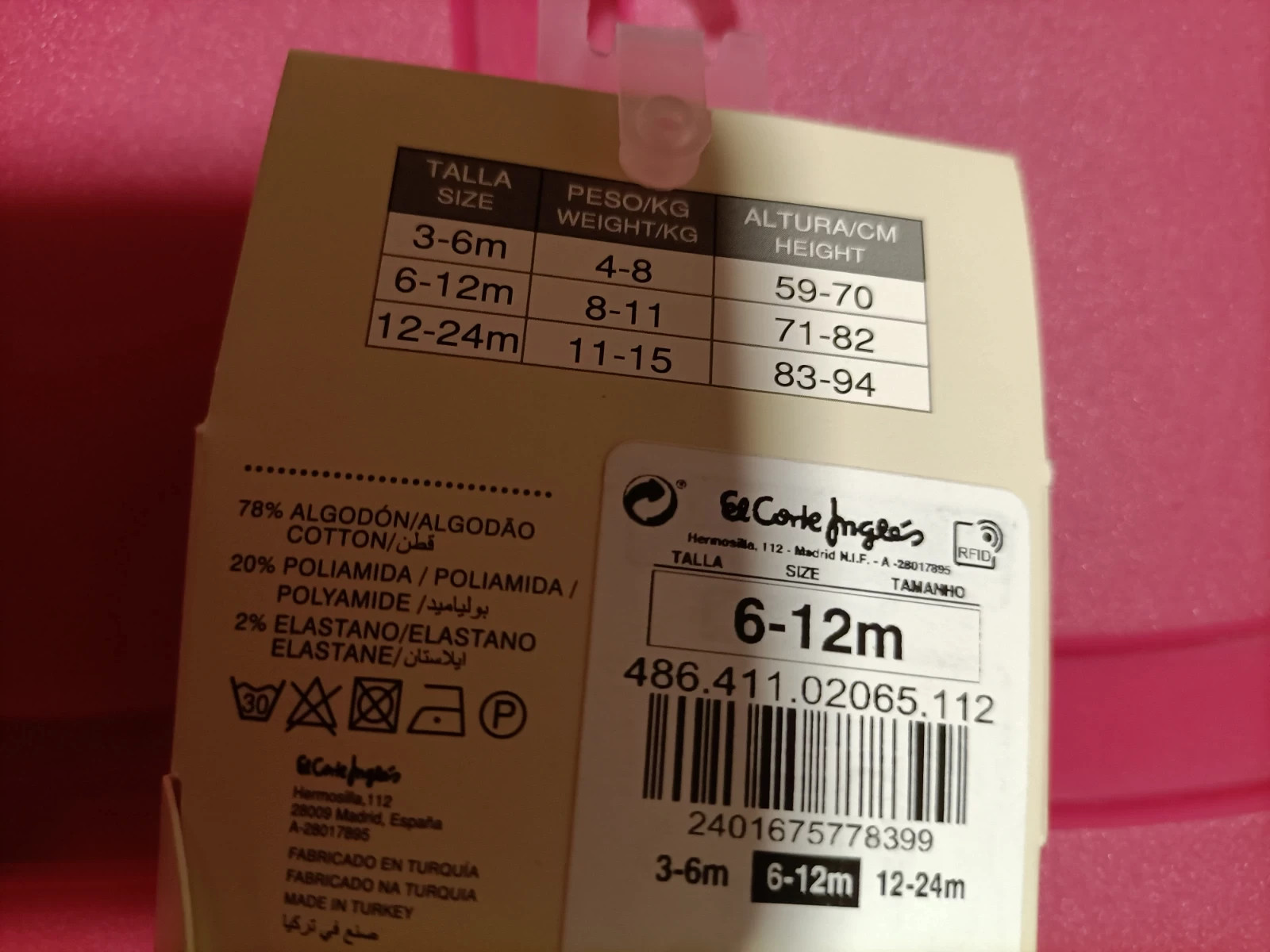 Collants de Noël taille 6/12 mois (amsl) – El Corte Inglés – taille 6-9 mois / 68 cm 3