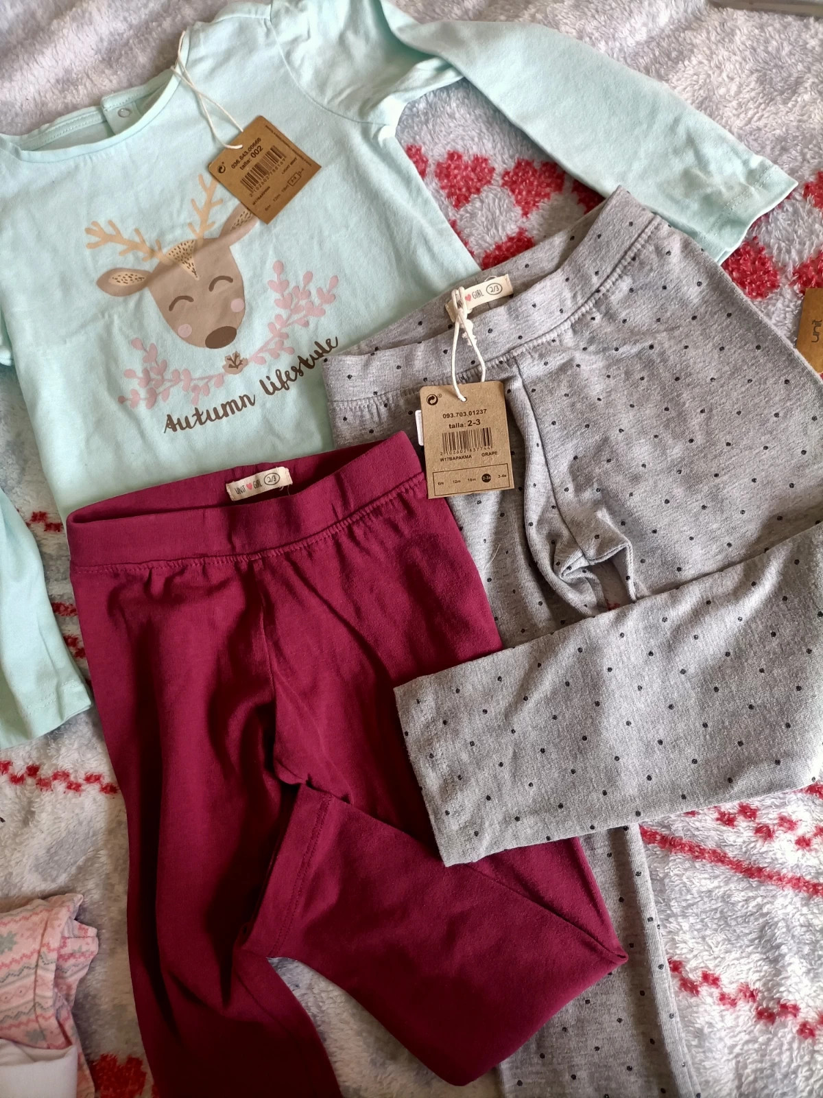 Ensemble 2 leggins et un tee shirt manches longues taille 2-3ans (amsl.B)
