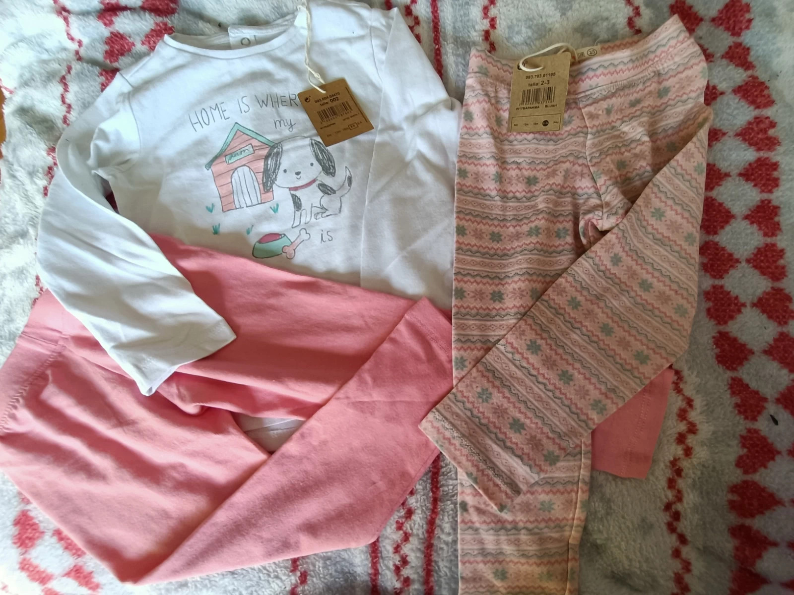 Conjunto camiseta manga larga y 2 leggins talla 2-3 años (amsl.2)