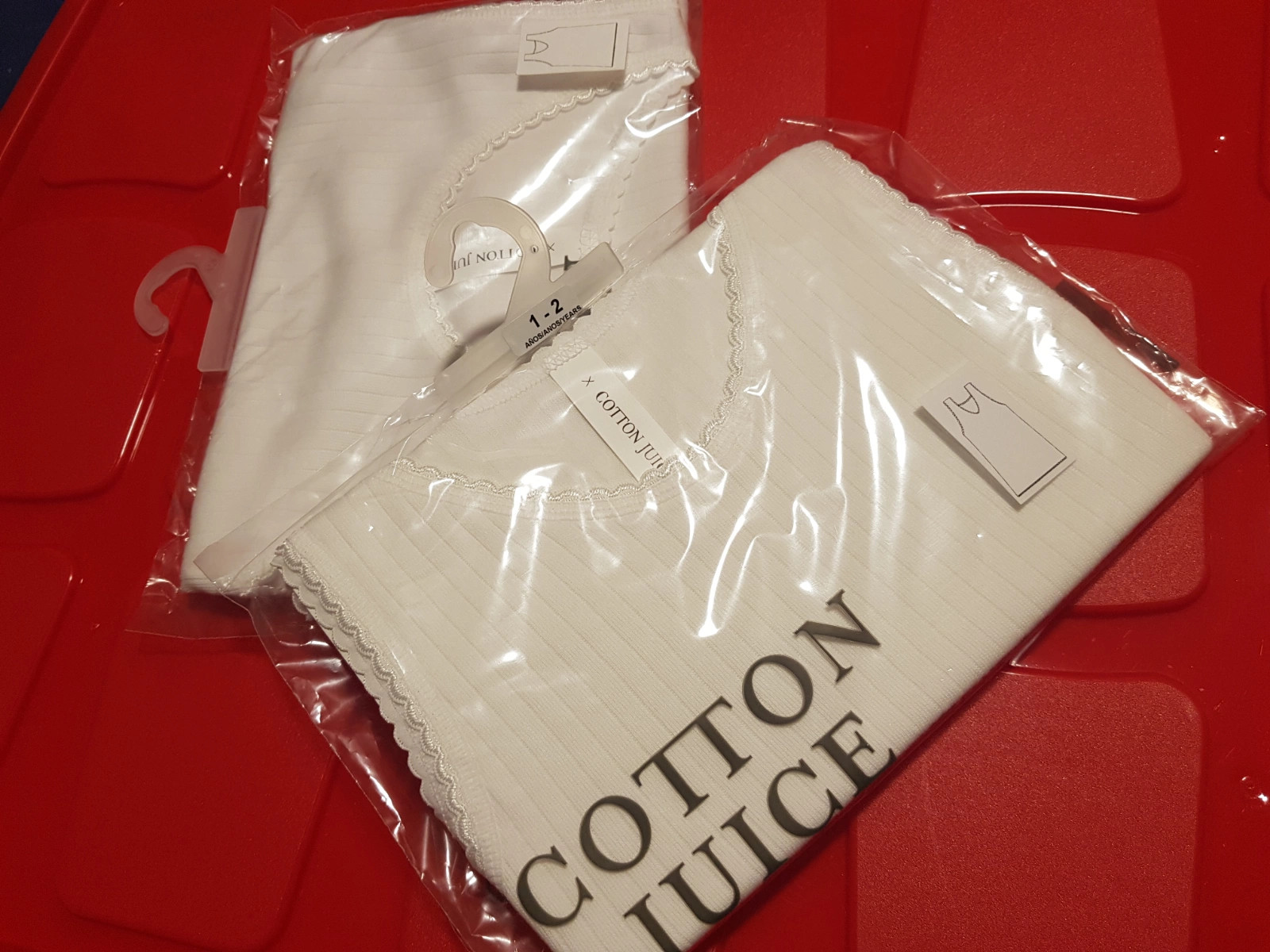 Lote de 3 camisetas interiores talla 1-2 años (amsl) – COTTON JUICE – taille 12-18 mois / 80 cm 2