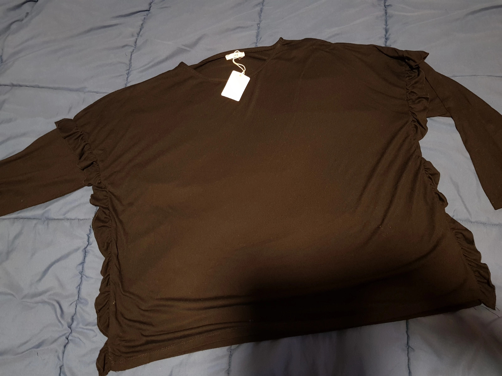 Camiseta negra de manga larga 3XL (amsl)