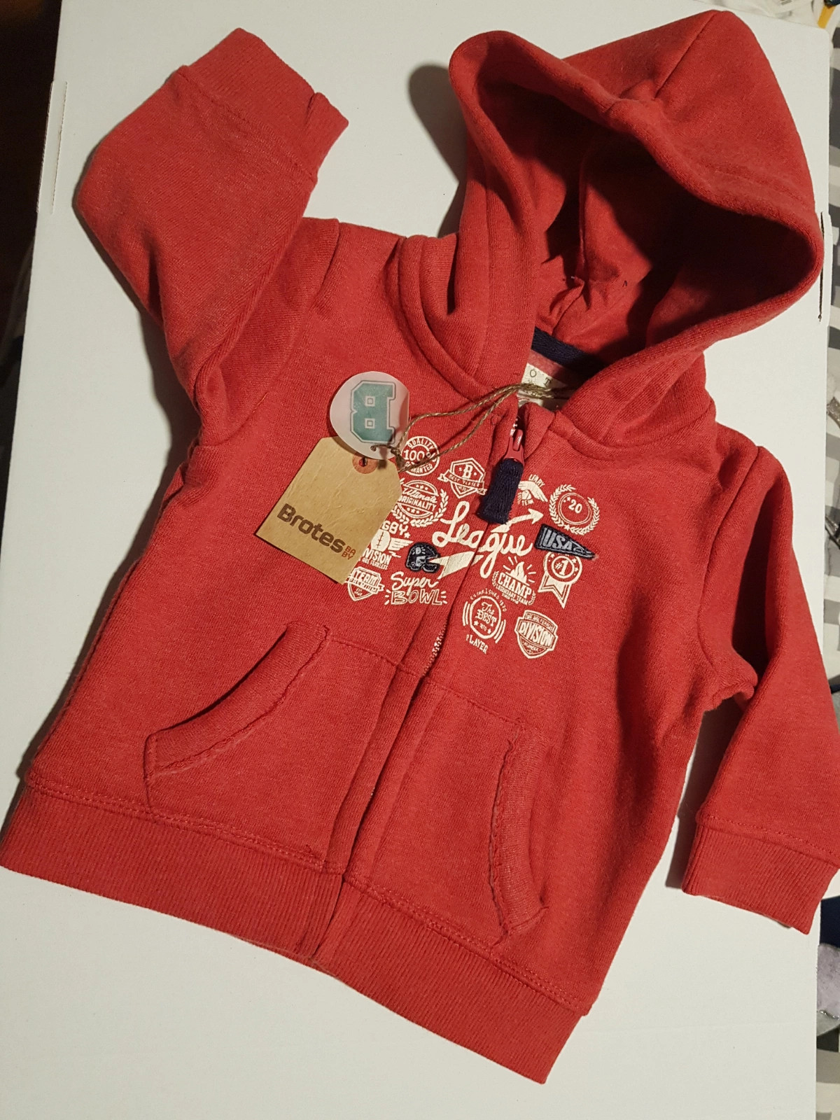 Sudadera con capucha talla 6-12 meses color anaranjado (amsl)
