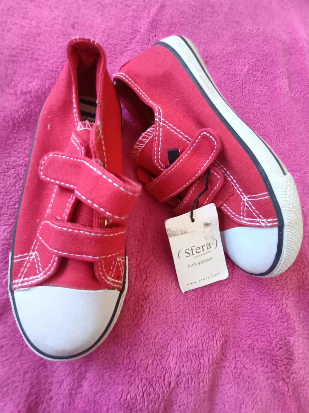 Zapatillas velcro de lona color rojo talla 29 (amsl) – Sfera – taille 29 2