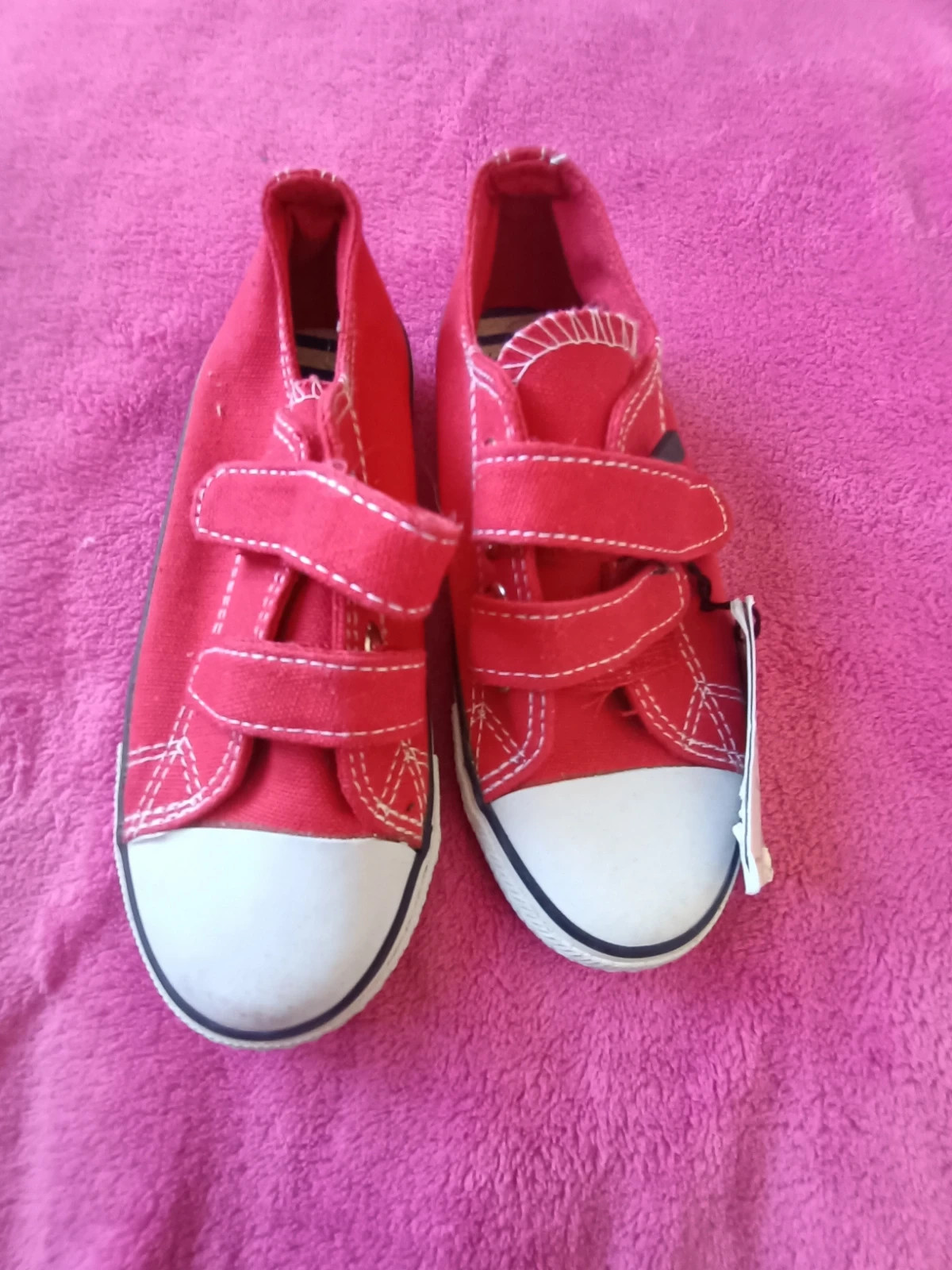 Zapatillas velcro de lona color rojo talla 29 (amsl)