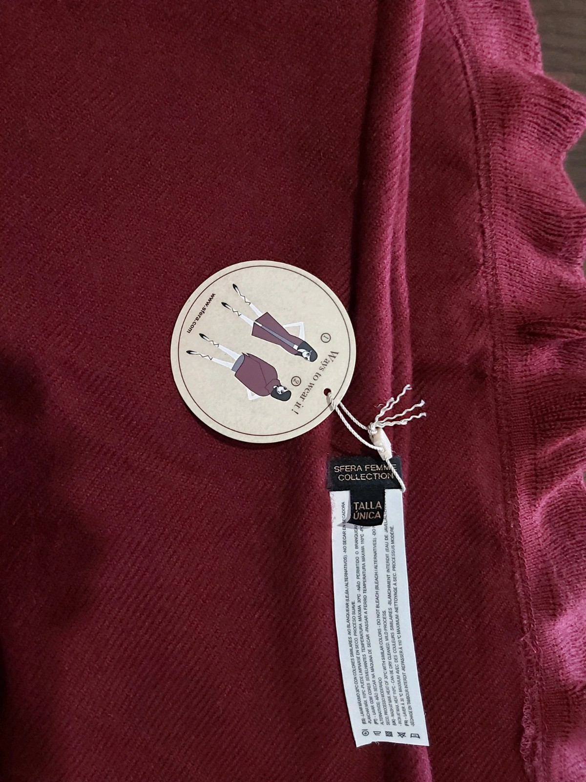 Poncho granate – Sfera – taille Taille unique 2