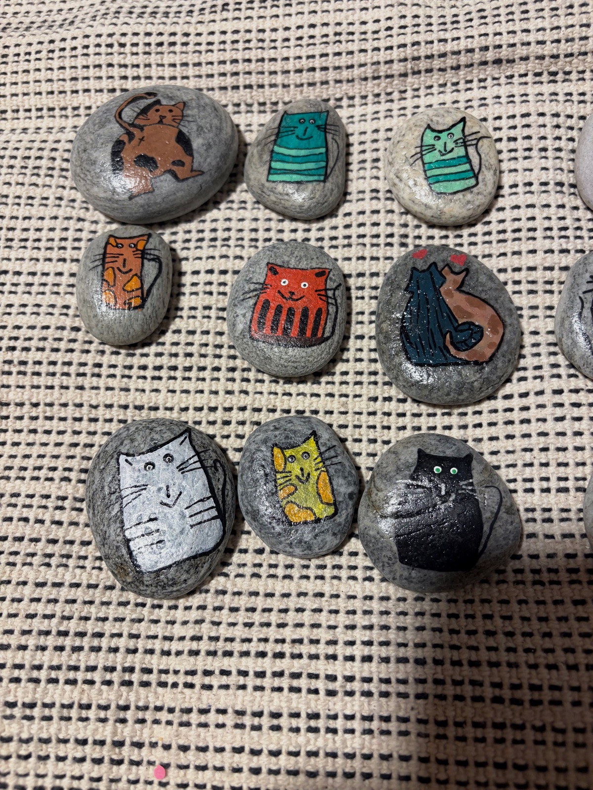 Lote de 20 piedras pintadas a mano gatitos decorativos – Eram 3