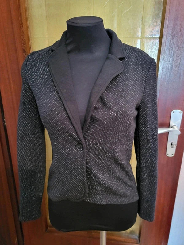s.Oliver veste blazer noire pailletée et n 253