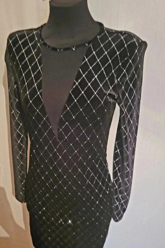 Velours noir robe de soirée pailleté n229 – Shein – taille M / 38 / 10