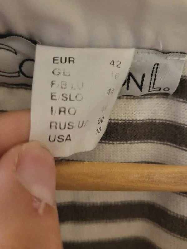 Rayé gris / blanc Pullovers avec col - n151 – Collection L – taille XL / 42 / 14 3