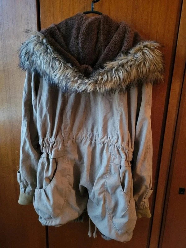 Parka mi saison effet fourrure doublée n235 – taille S / 36 / 8 4