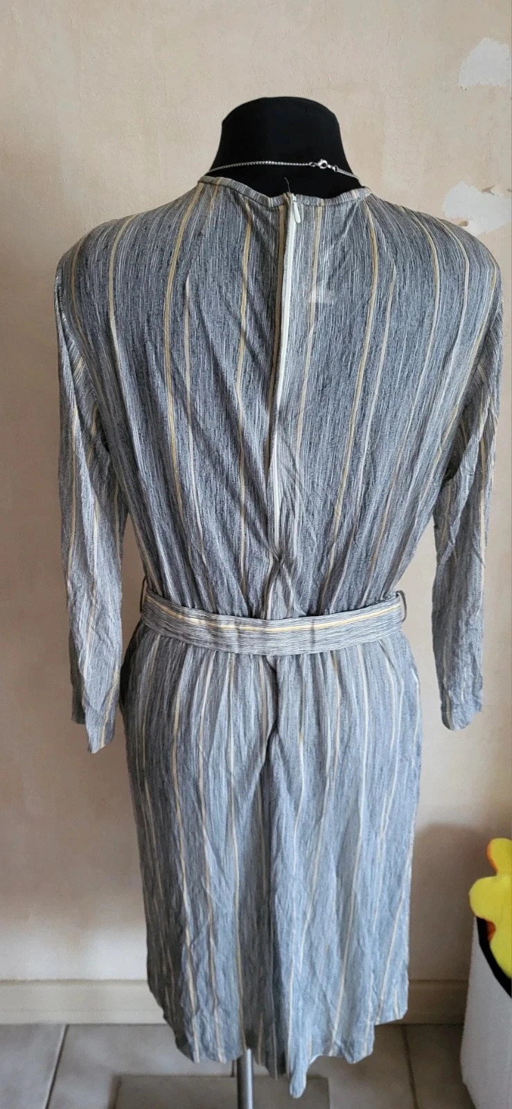 Robe mi-longue rayée vintage Borelli -n157 – Borelli – taille XXL / 44 / 16 2