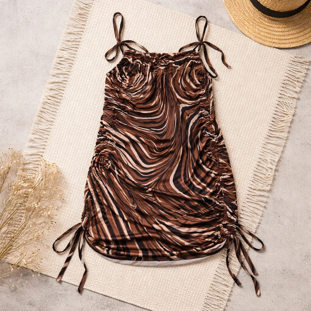 Robe moulante Shein motif zébré marron n0051 – Shein – taille S / 36 / 8 2