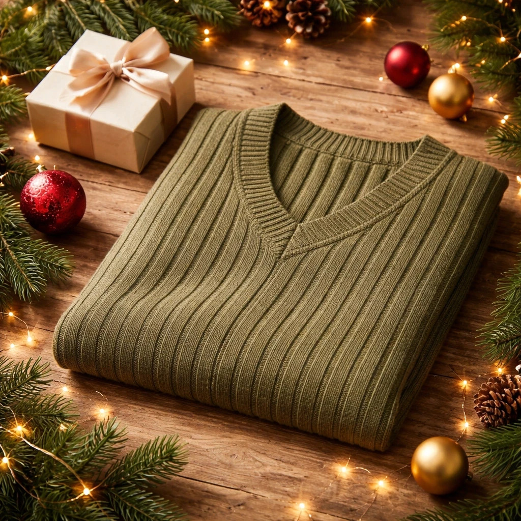 Débardeur en maille côtelée Vert Olive 0039 – sansnom. – taille L 2